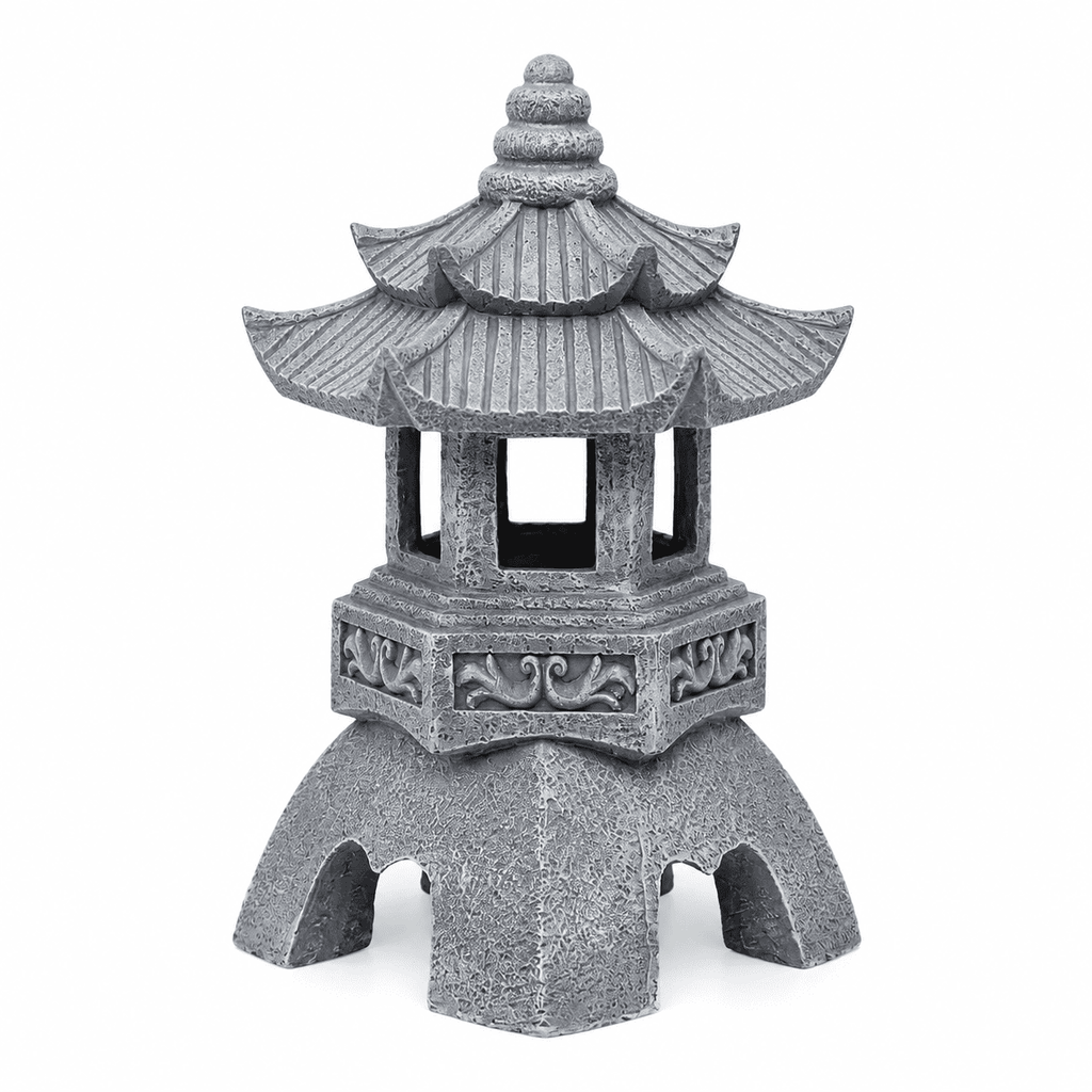 LUMIARTISAN Japanese Solar Pagoda Lantern Garden Statue Outdoor Zen Decor Light