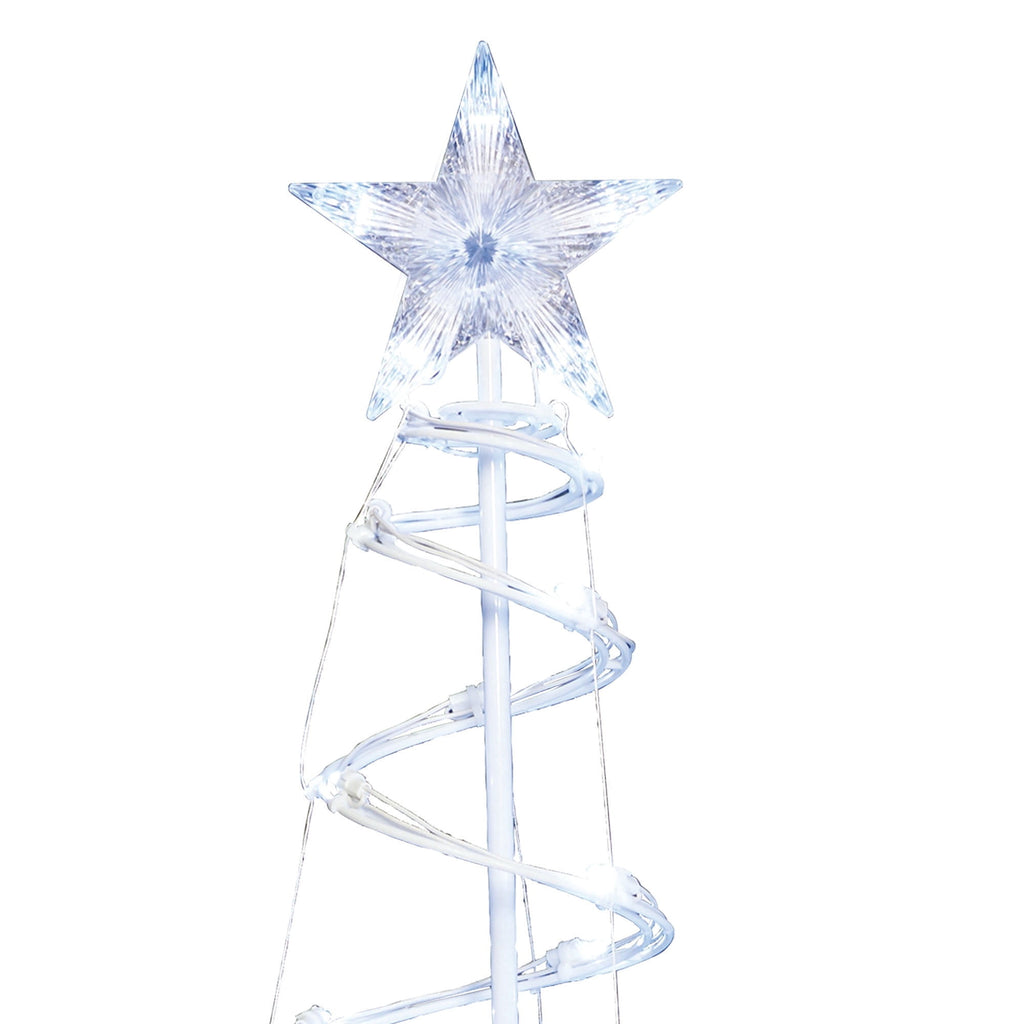 Indoor/Outdoor LED 8-Function Color-Changing Spiral Christmas Trees, Cool White to Multicolor, Set of 2, by Holiday Time
