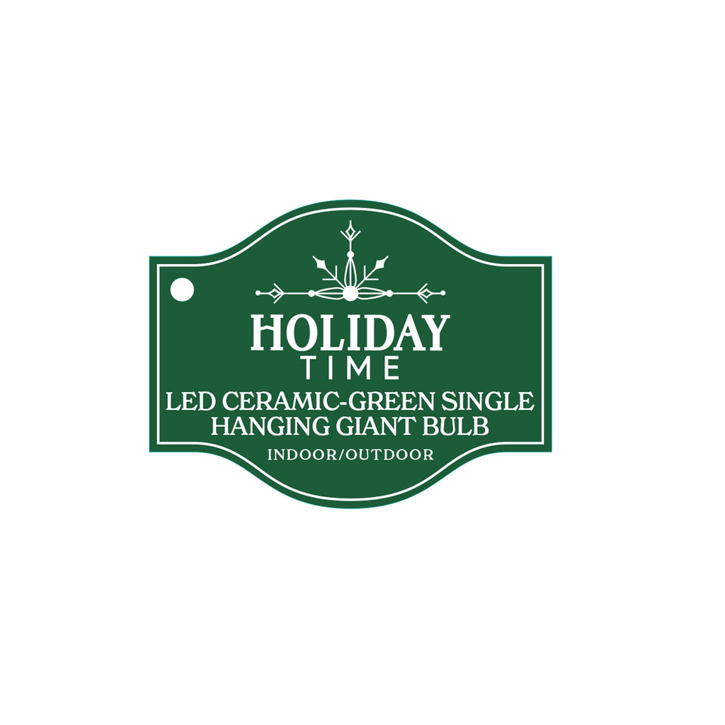 Indoor/Outdoor LED Giant Hanging C9 Bulb Christmas Light, Ceramic Green, 14", by Holiday Time