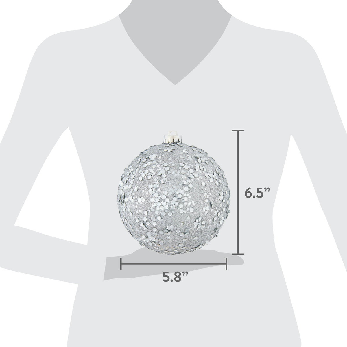 4-Count Champagne and Cream Ball Shatterproof Christmas Ornaments, 6", by Holiday Time