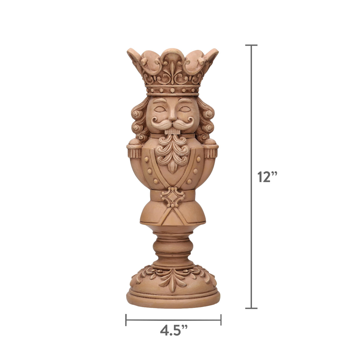 Brown Polyresin Nutcracker Christmas Pillar Candle Holder, 12", by Holiday Time