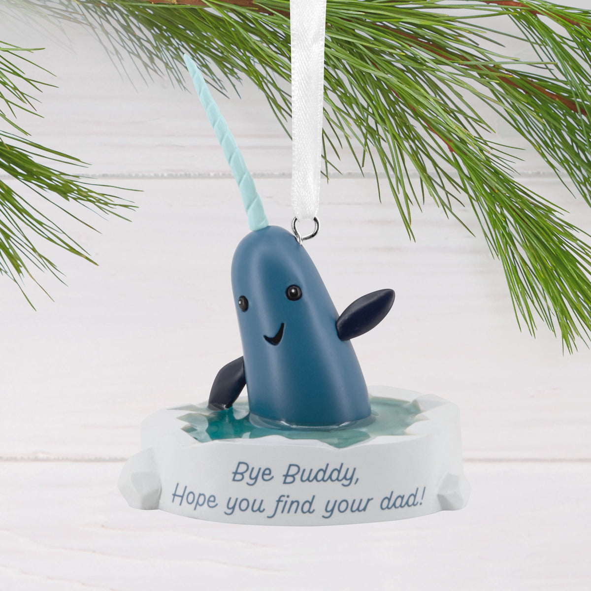 Hallmark Christmas Ornament (Elf Narwhal), 1 Count, 1 Count