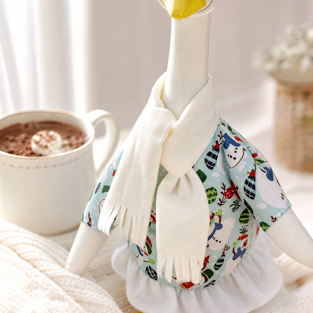Lzobxe Porch Goose Clothes, Casual Style Lawn Yard Garden Decor for 23" High Cement or Plastic Geese, Goose Costume for All Season and Occasiona