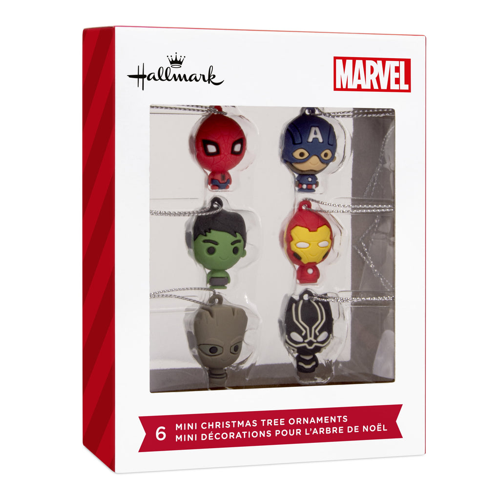 Hallmark Mini Ornaments (Marvel Super Heroes, Shattrprf), Set of 6, 1 Count