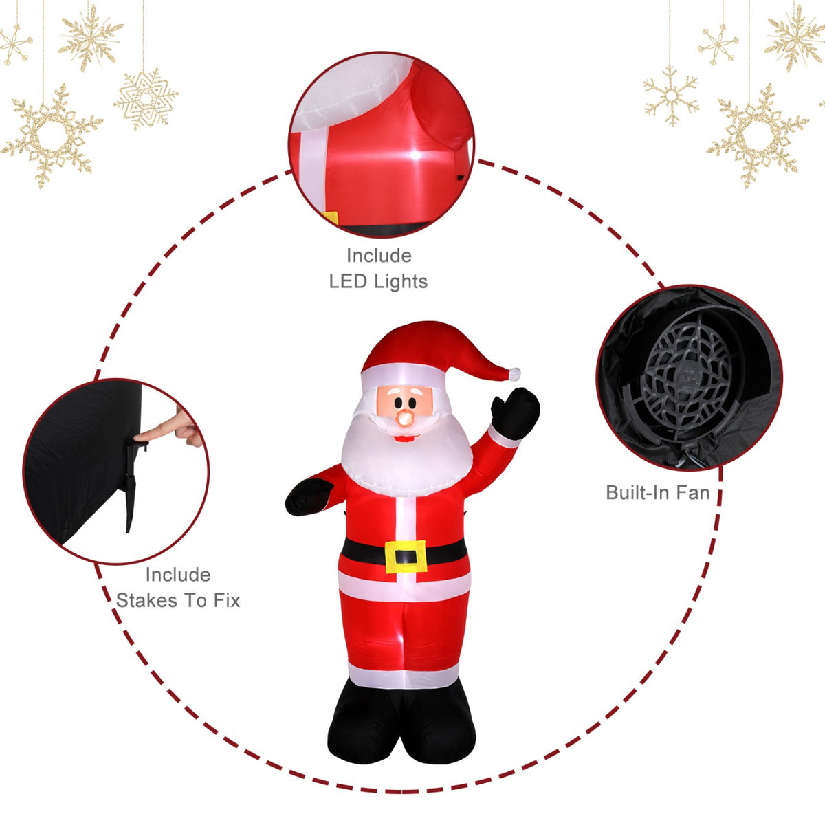 Tcbosik 12 FT Giant Christmas Inflatables Snowman Outdoor Yard Decorations, Blow up Snow Man with Black Hat, Built-in LED Light, Winter Outside Decor for Holiday Party Patio Garden Lawn