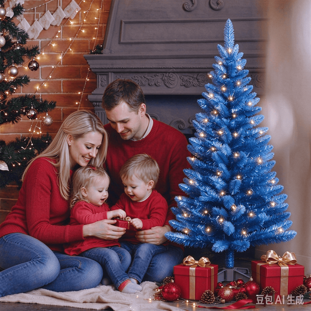 Cowin 4ft Artificial Christmas Tree,Pre-lit Tinsel Pine Spruce Tree, Small Xmas Tree for Home, Office and Party,White