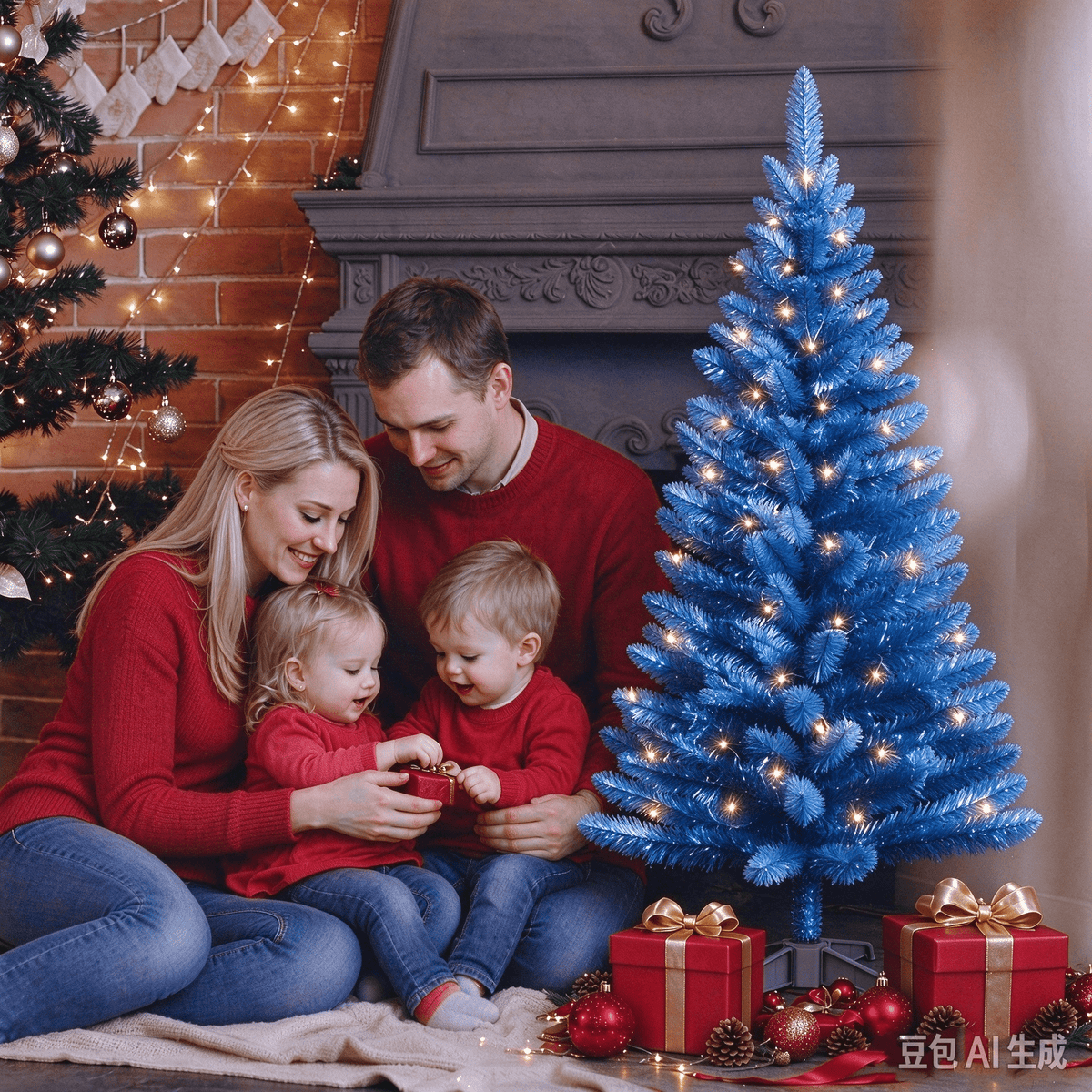 Cowin 4ft Artificial Christmas Tree,Pre-lit Tinsel Pine Spruce Tree, Small Xmas Tree for Home, Office and Party,White