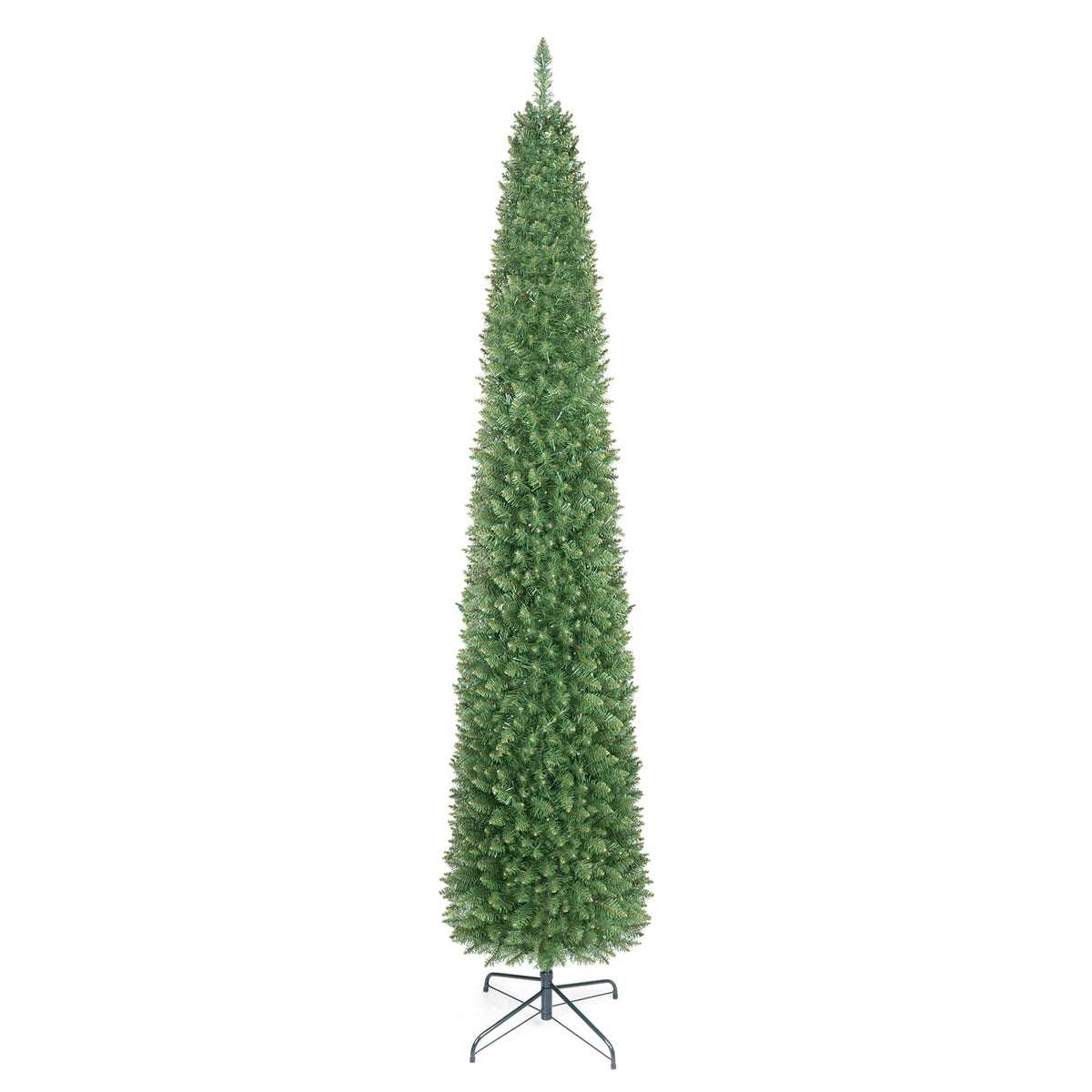 Costway 5 FT Pre-Lit Pencil Christmas Tree with 150 LED Lights & 296 Branch Tips Party