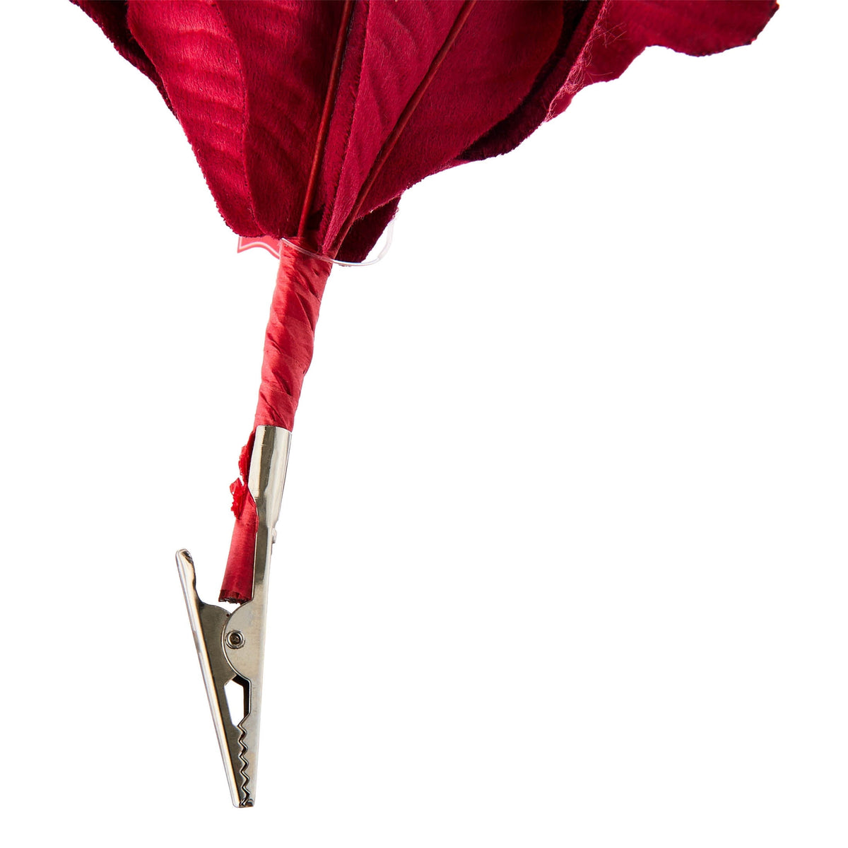 Deluxe Burgundy Poinsettia Christmas Clip Ornament, 11.5", by Holiday Time