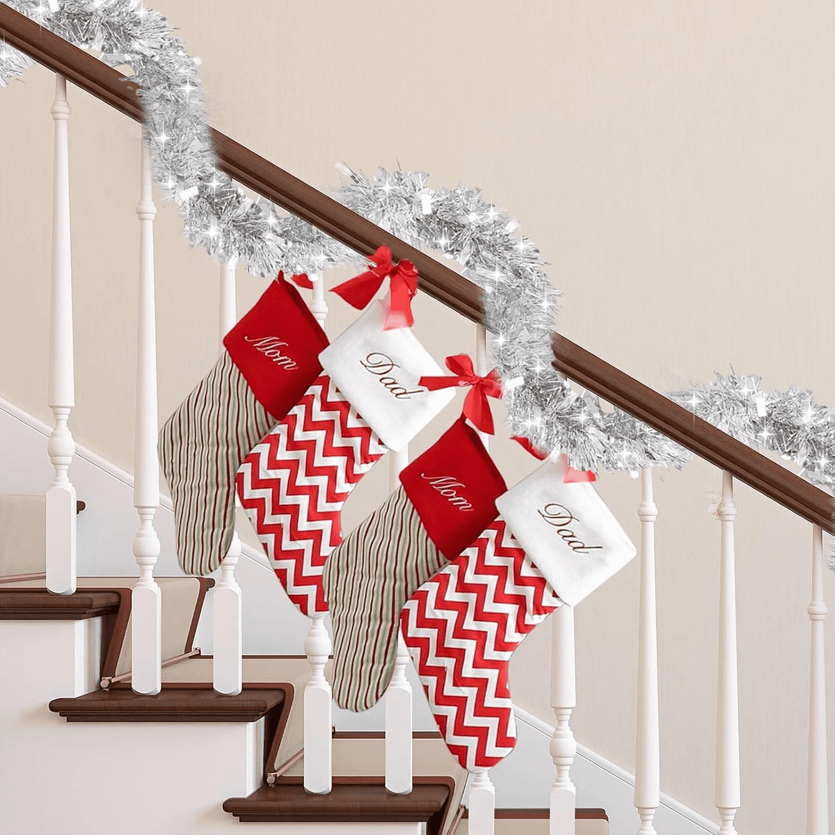 Ayieyill 33ft Tinsel Garland Hanging Christmas Tree Garland for Christmas Tree Decorations Indoor, Iridescent