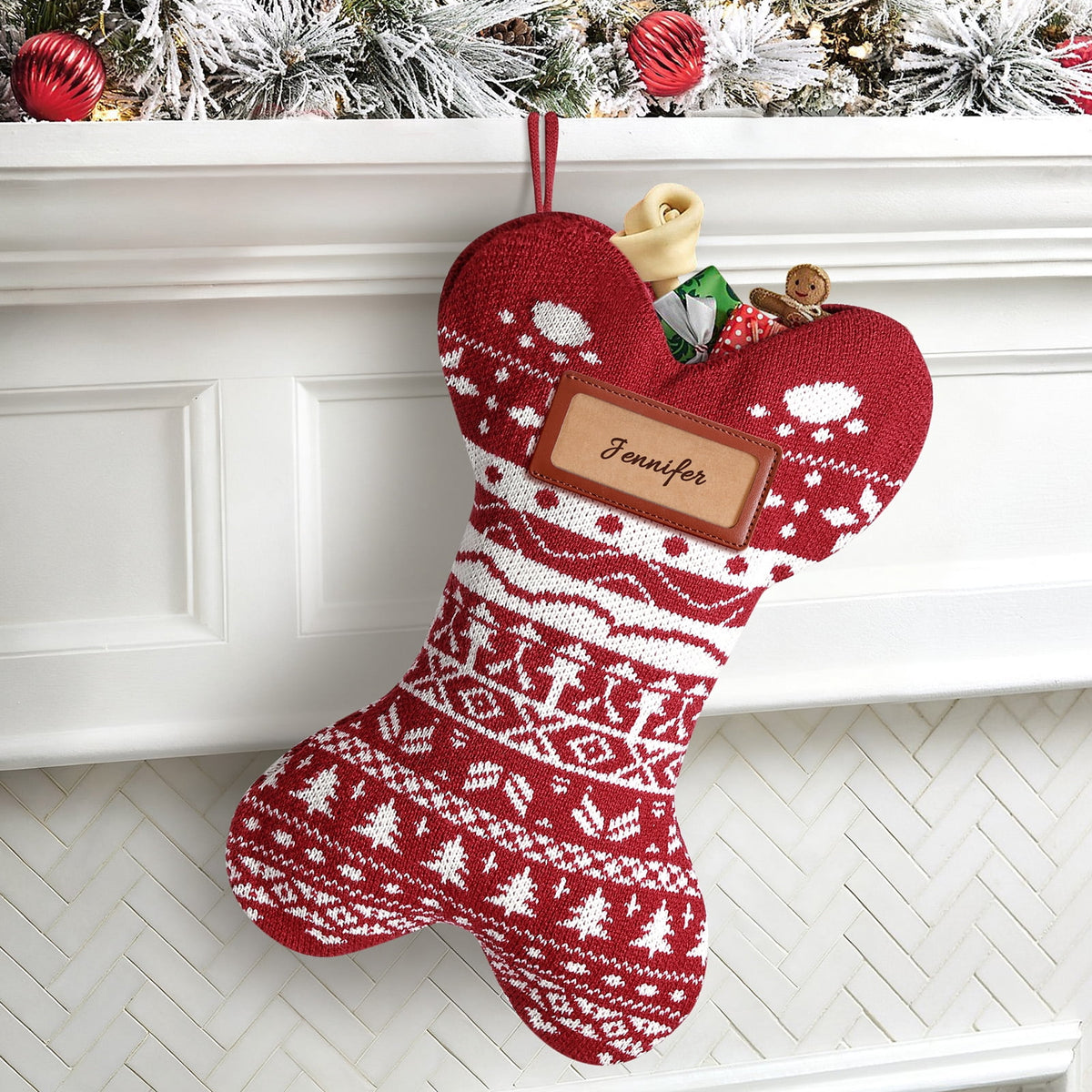 Ayieyill 6Pcs 18" Knit Christmas Stockings, Large Rustic Yarn Xmas Stockings for Christmas Family Holiday Decorations