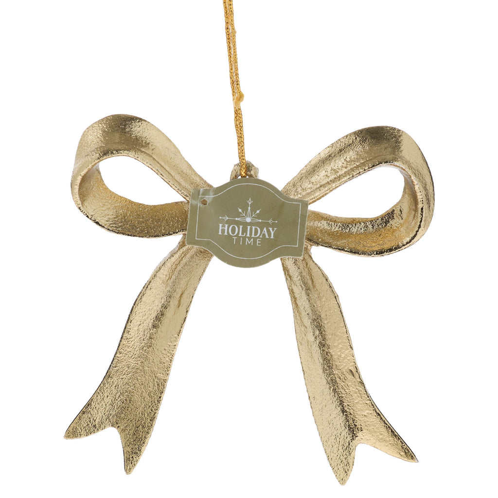 Gold Metal Bow Christmas Ornament, 4", by Holiday Time
