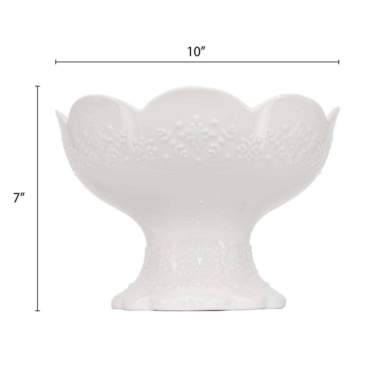 My Texas House Footed Bowl, 10 inches, White, Christmas