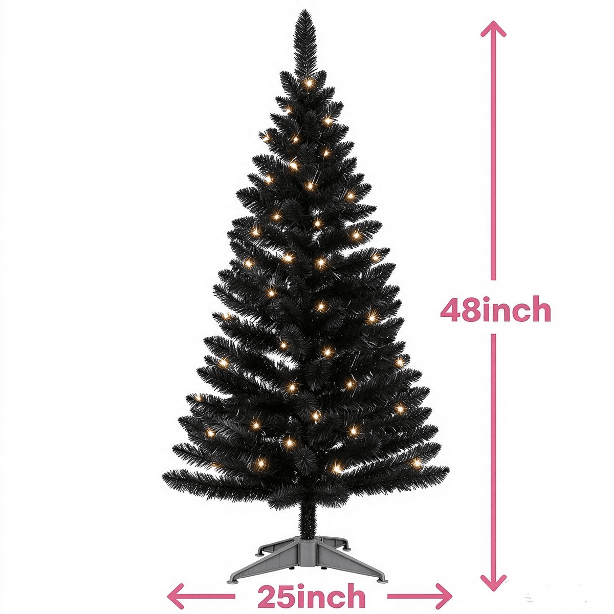 Cowin 4ft Artificial Christmas Tree,Pre-lit Tinsel Pine Spruce Tree, Small Xmas Tree for Home, Office and Party,White