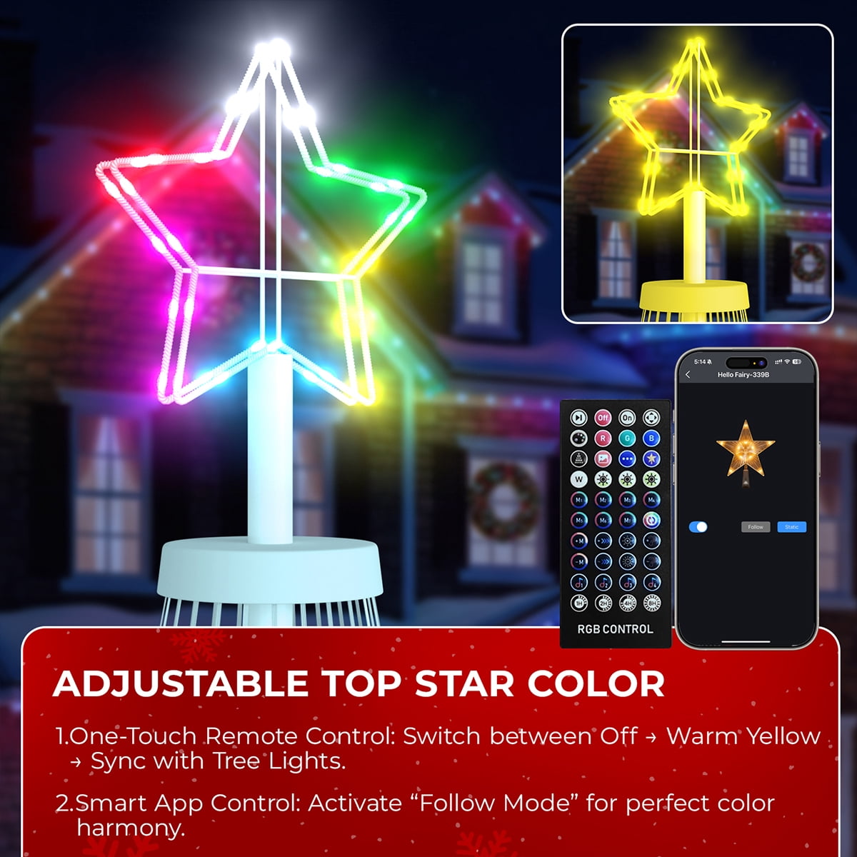 8FT 236 LED Christmas Cone Tree Smart Light with 58 Modes DIY Timer Remote Dimmable Artificial Christmas Tree for Porch Yard Patio Indoor Outdoor Xmas Holiday Decor
