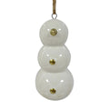 White and Gold Ceramic Snowman Christmas Ornament, 5", by Holiday Time