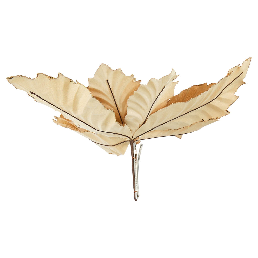 Gold Velvet Poinsettia Christmas Clip Ornament, 20", by Holiday Time