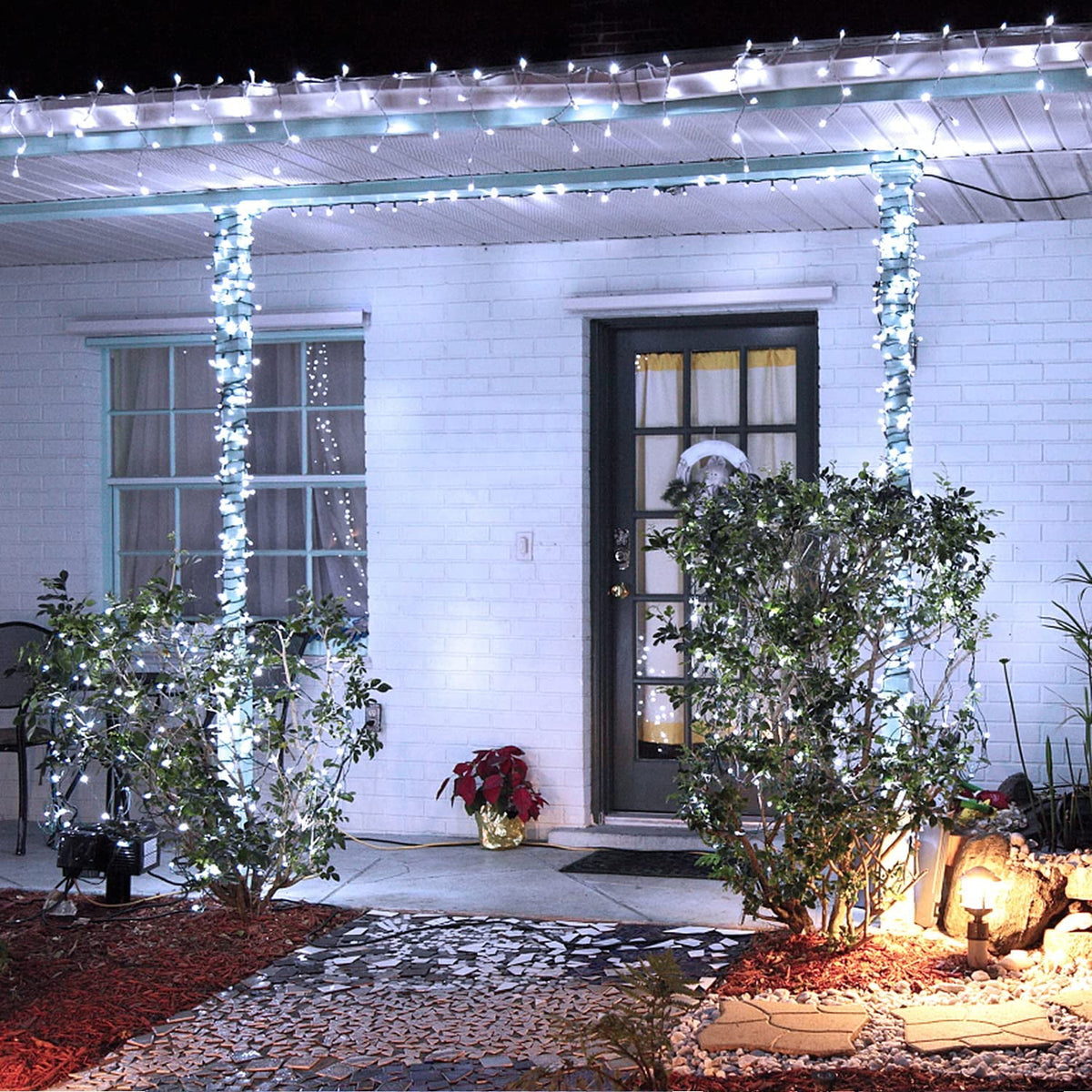 Rirool 2-Pack Solar Christmas Lights 100LED 39ft Waterproof Multicolor String Lights with 8 Modes for Gardens, Wedding, Party, Christmas Tree, Xmas Outdoor Decorations