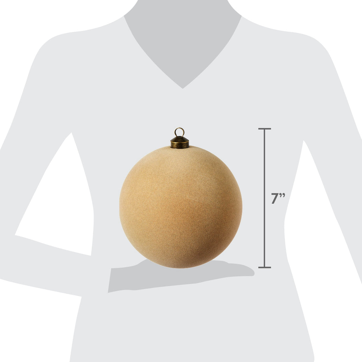 My Texas House 2-Count Gold Velvet-Feel Ball Shatterproof Christmas Ornaments, 7"