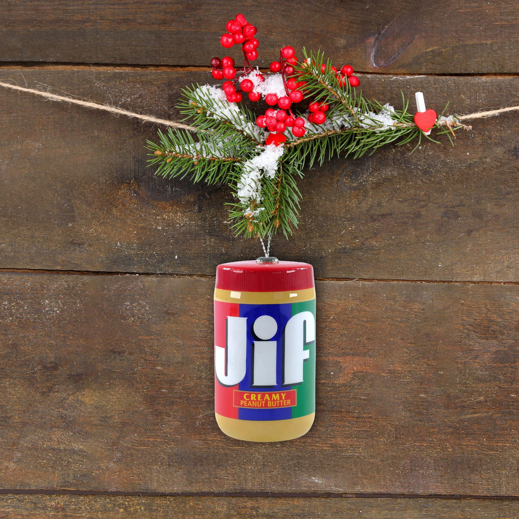 Jif Creamy Peanut Butter Jar Figural Christmas Tree Ornament