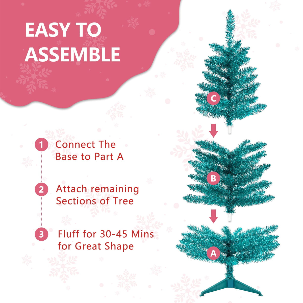 Mayhihi 4FT White Small Christmas Tree with Lights, Artificial Xmas Trees for Home Office