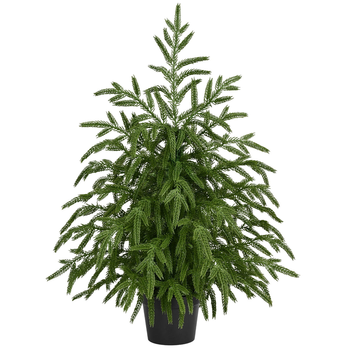 Yastouay 2FT Tabletop Christmas Tree Artificial Norfolk Pine Pre-Lit Xmas Tree with Lights for Front Porch Indoor Outdoor Christmas Decor