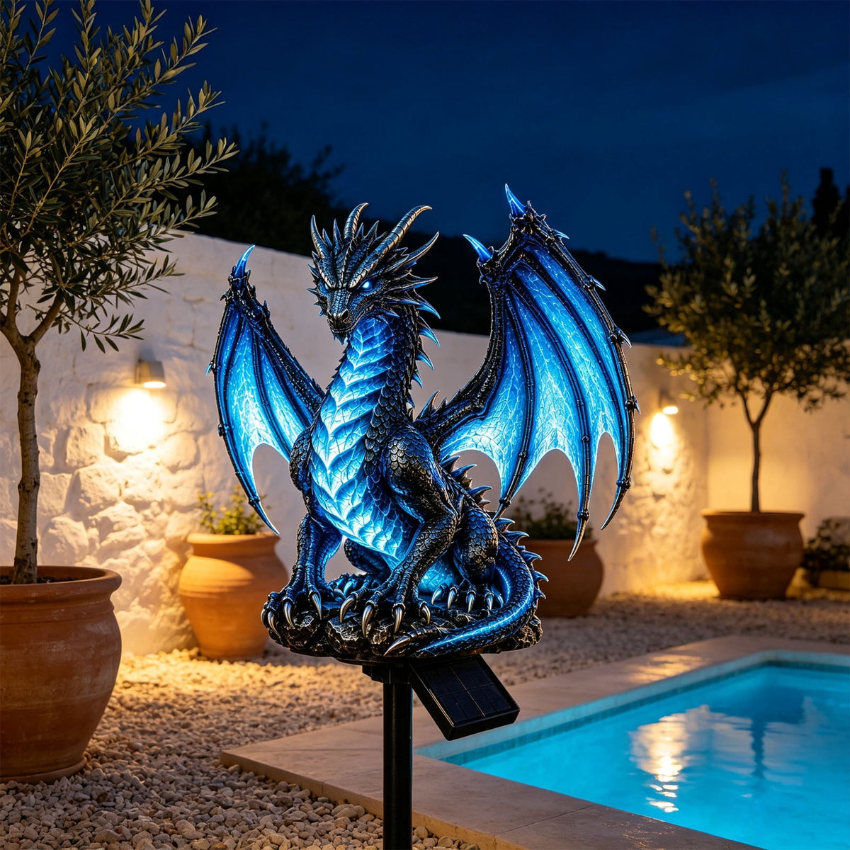 Clearance! Solar Dragon Garden Statue Light, Dragon Solar Light Outdoor Decor, Fantasy Dragon Lamp with LED Glow, Solar Powered Garden Statue for Yard Patio Lawn Pathway Halloween Garden Decor
