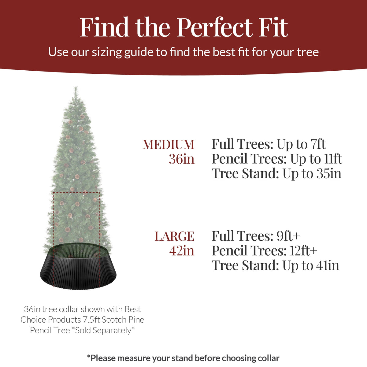 Best Choice Products 36in Christmas Tree Collar, Solid Wood Slatted Tree Skirt Holiday Accessory for Home - Walnut