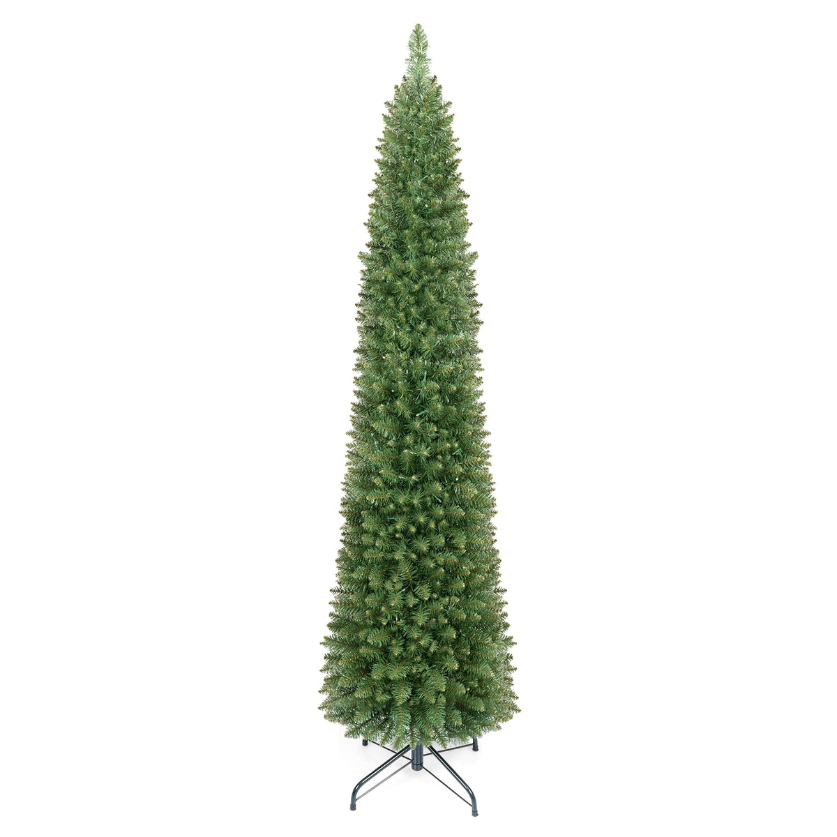Costway 5 FT Pre-Lit Pencil Christmas Tree with 150 LED Lights & 296 Branch Tips Party