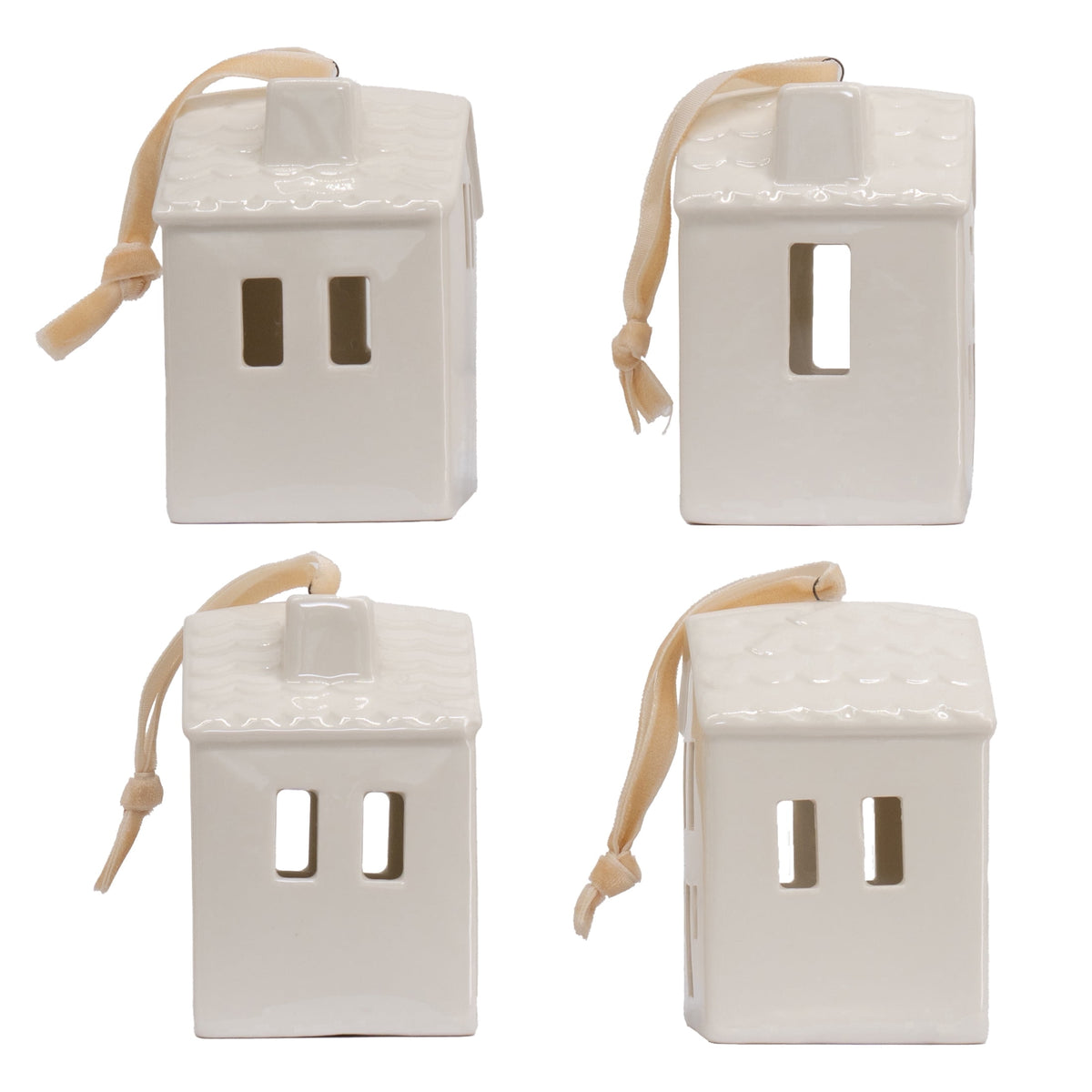 My Texas House 4-Count White House Christmas Ornaments