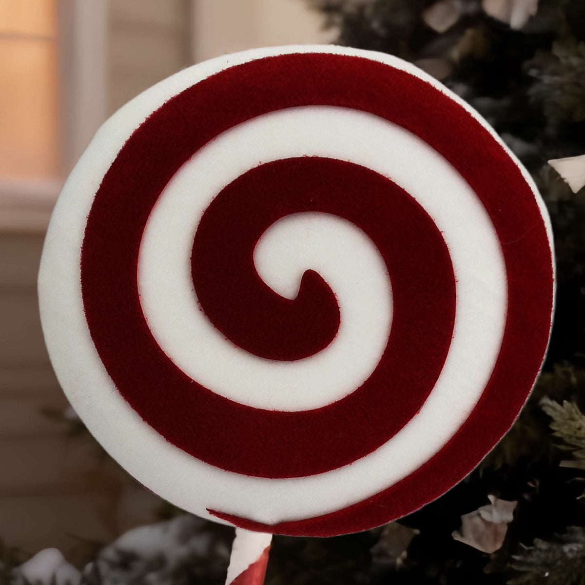Peppermint Lollipop Yard Stake, Red and White, 24.5", by Holiday Time