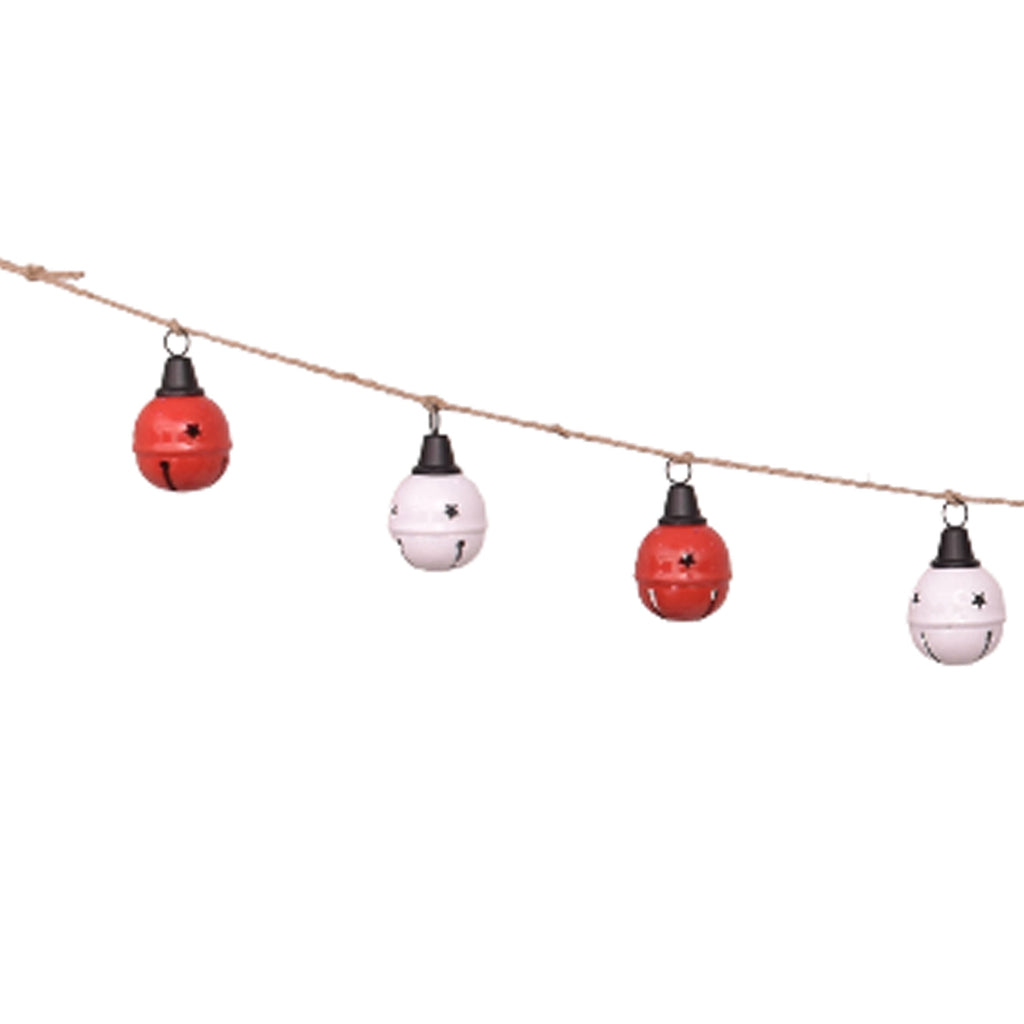 Metal Jingle Bell Christmas Garland, Red and White, 6', by Holiday Time
