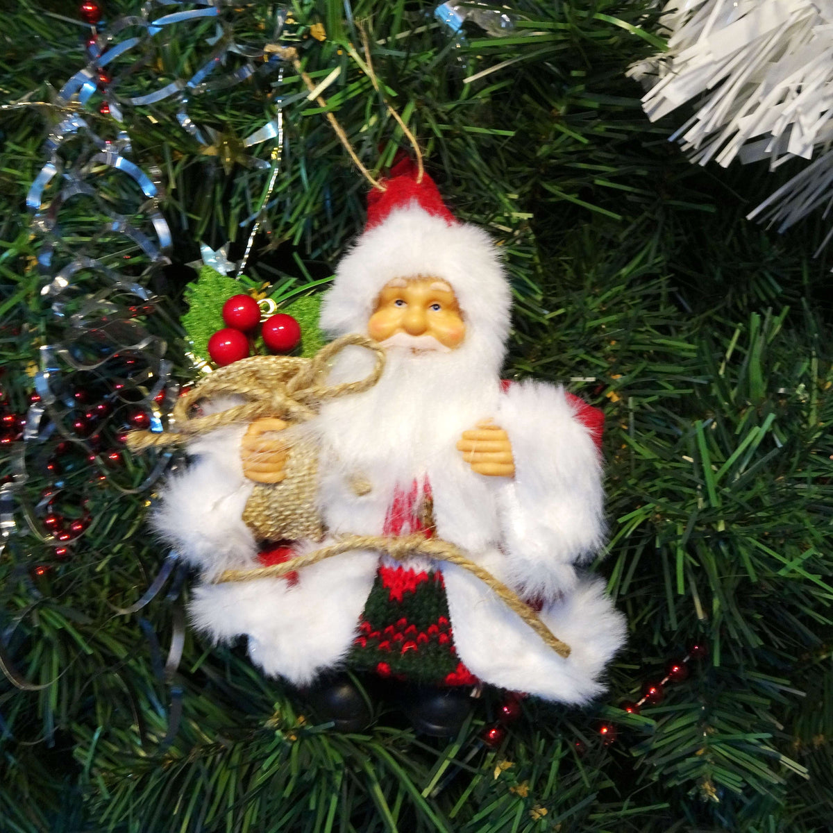 Multicolor Santa Figure Christmas Ornament, 6.5", by Holiday Time