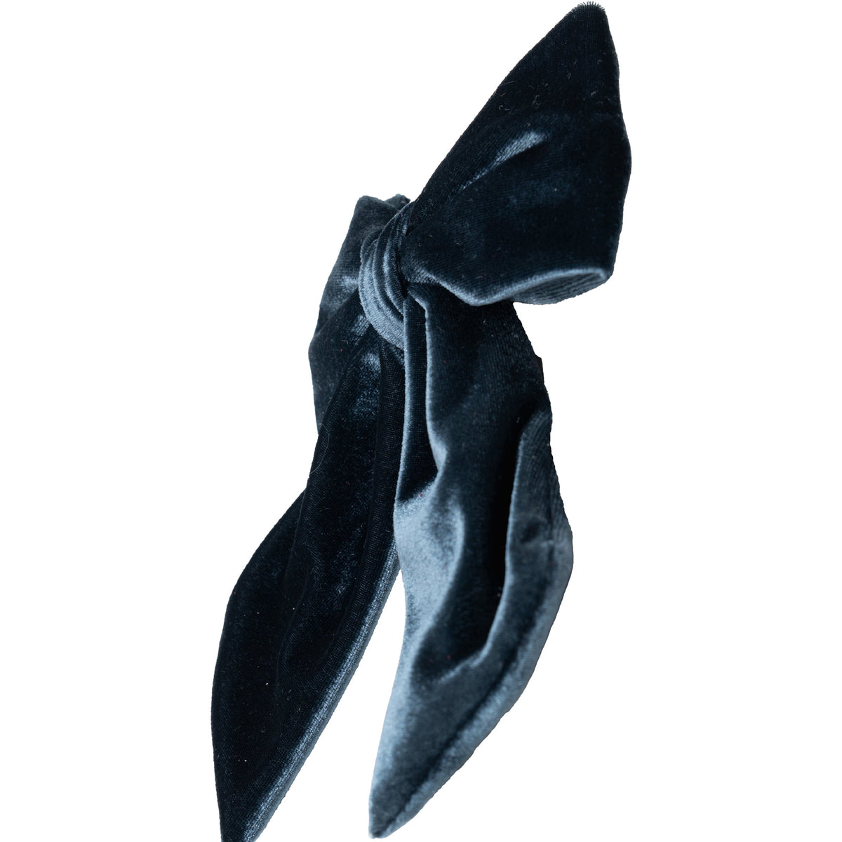 My Texas House Blue Velvet Decorative Christmas Bow, 9"