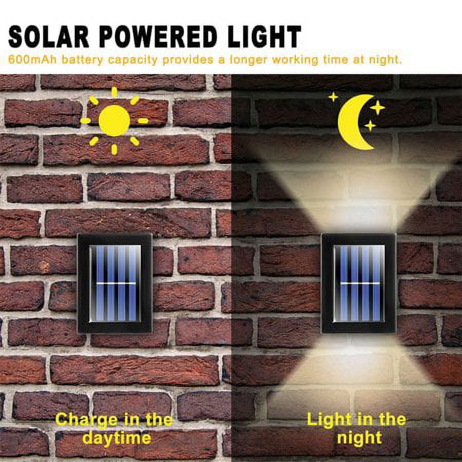 GRNSHTS Outdoor Solar 2 LED Deck Lights Path Garden Patio Pathway Stairs Step Fence Lamp (Colorful Light ,2PCS)