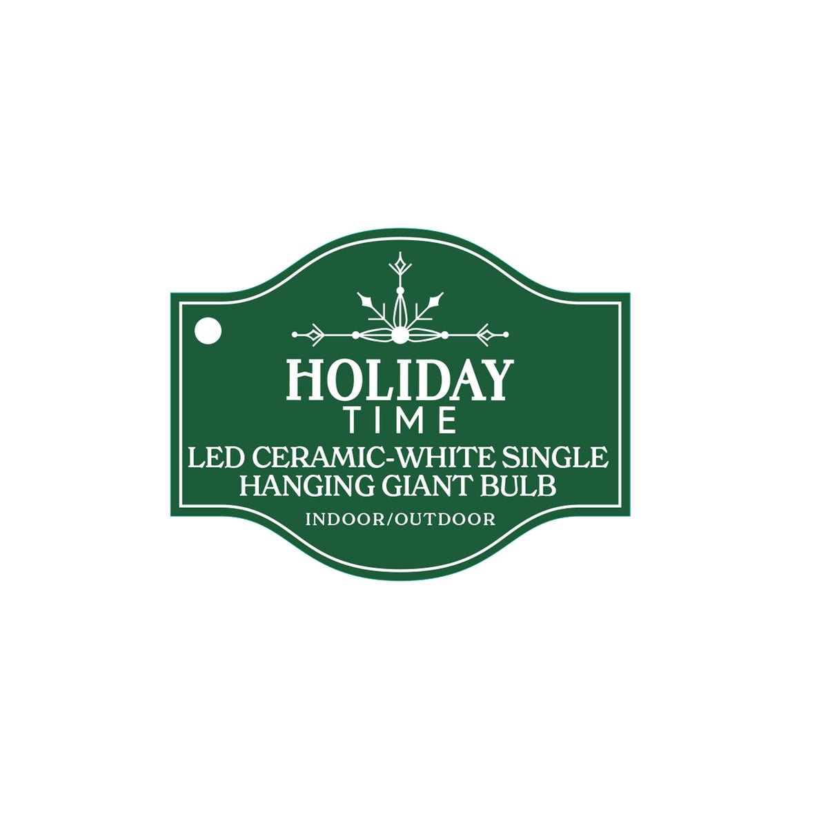Indoor/Outdoor LED Giant Hanging C9 Bulb Christmas Light, Ceramic Green, 14", by Holiday Time