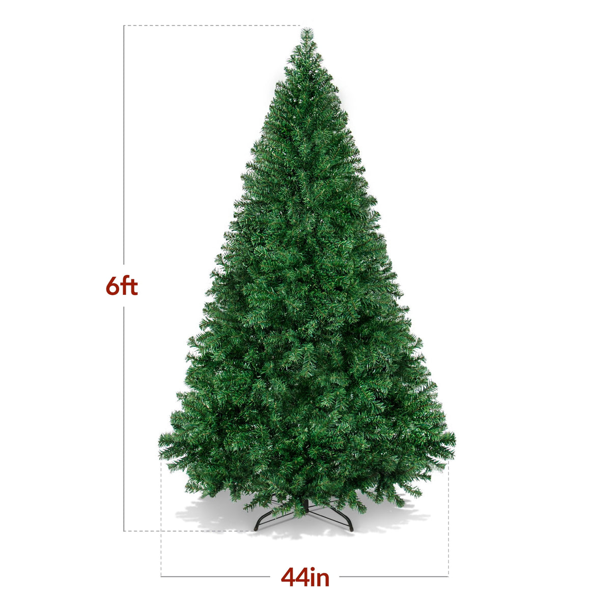 Best Choice Products 6ft Premium Hinged Artificial Christmas Pine Tree w/ 1,000 Tips, Metal Base