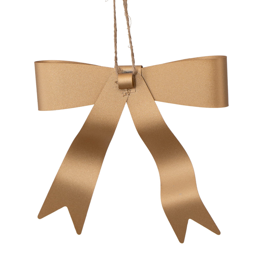 My Texas House 3-Count Gold Bow Christmas Ornaments, 4"