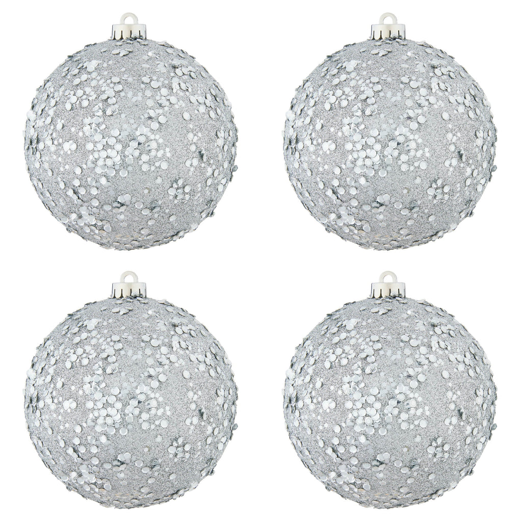 4-Count Champagne and Cream Ball Shatterproof Christmas Ornaments, 6", by Holiday Time