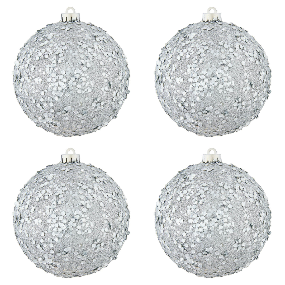 4-Count Champagne and Cream Ball Shatterproof Christmas Ornaments, 6", by Holiday Time