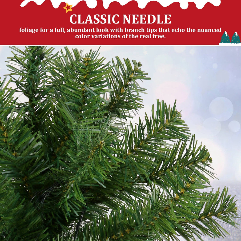 Funcid 6ft Green Artificial Christmas Tree, Hinged Spruce Full Tree with 1477 Branch Tips, Foldable Metal Stand, New PVC Material, Xmas Tree for Indoor and Outdoor Decoration