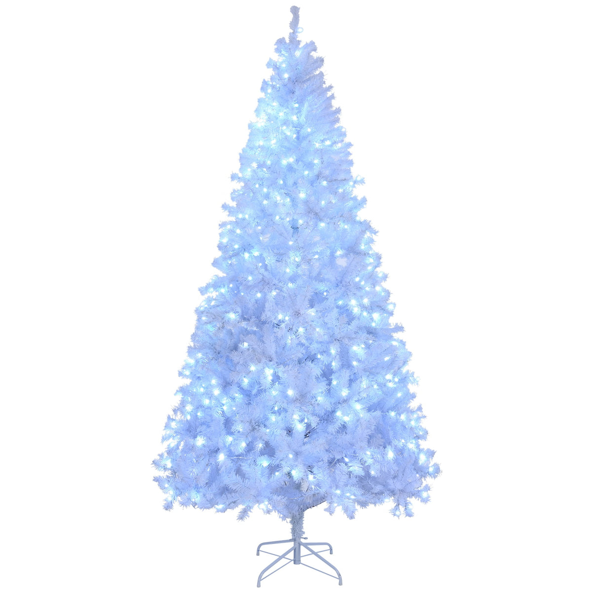 Ktaxon 8 FT Pre-lit Christmas Tree, Xmas Tree Hinged Branches with 500 RGB Lights and 1500 Branch Tips APP Controlled, for Holiday Party Store Office Home, White
