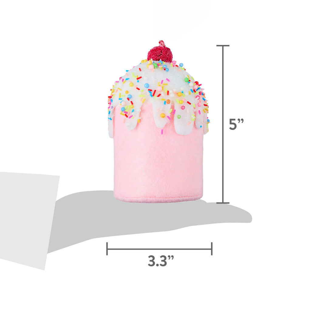 4-Count Pink and White Cupcake Christmas Ornaments, 5", by Holiday Time