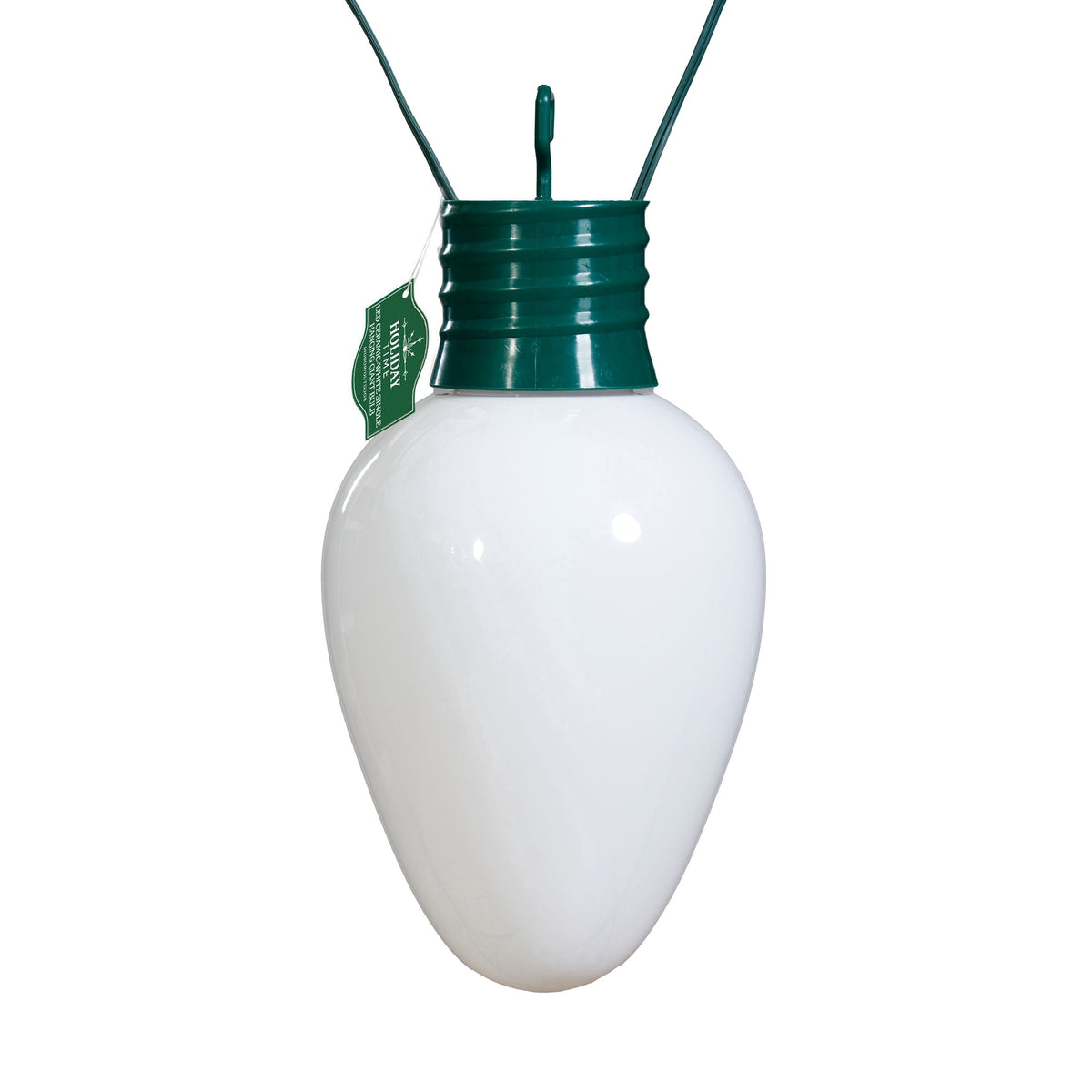 Indoor/Outdoor LED Giant Hanging C9 Bulb Christmas Light, Ceramic Green, 14", by Holiday Time