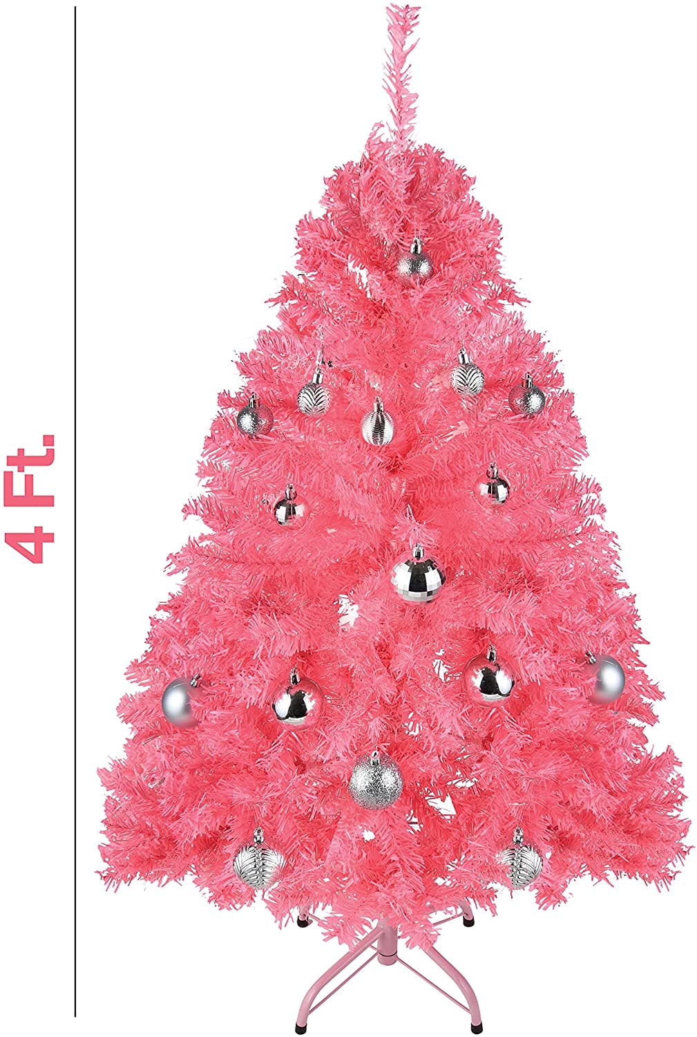 Prextex Christmas Tree Fully Decorated Pre-lit 6 Ft Pull Up Pop Up Out of Box Ready Minimal Assembly Needed Holiday Decorations w/ 350 Warm Lights with Stand