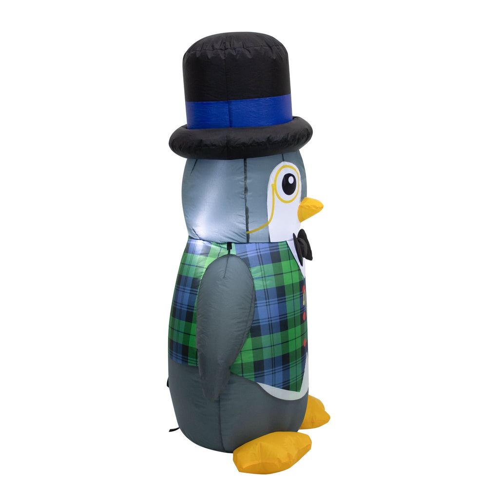 Multicolor Monocle Penguin Christmas Yard Inflatable, 4', by Holiday Time