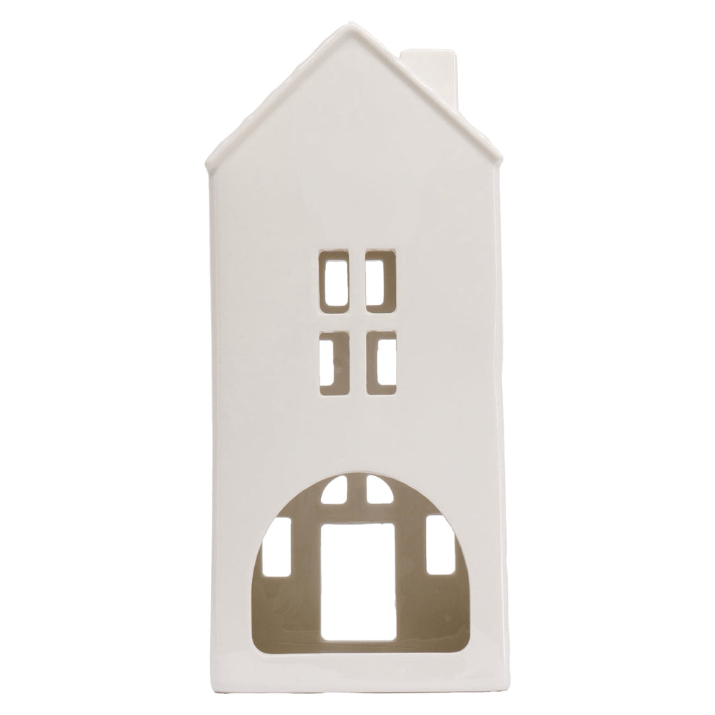 My Texas House Ceramic House Christmas Decoration, White, 8"