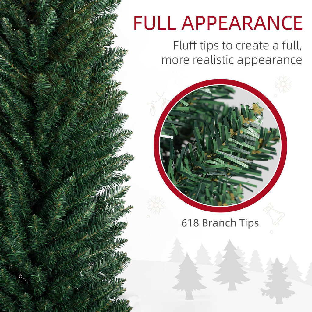Kadyn Christmas Tree, Xmas Trees,6' Artificial Pencil Christmas Tree with 390 Realistic Branch Tips and Plastic Stand, Silver