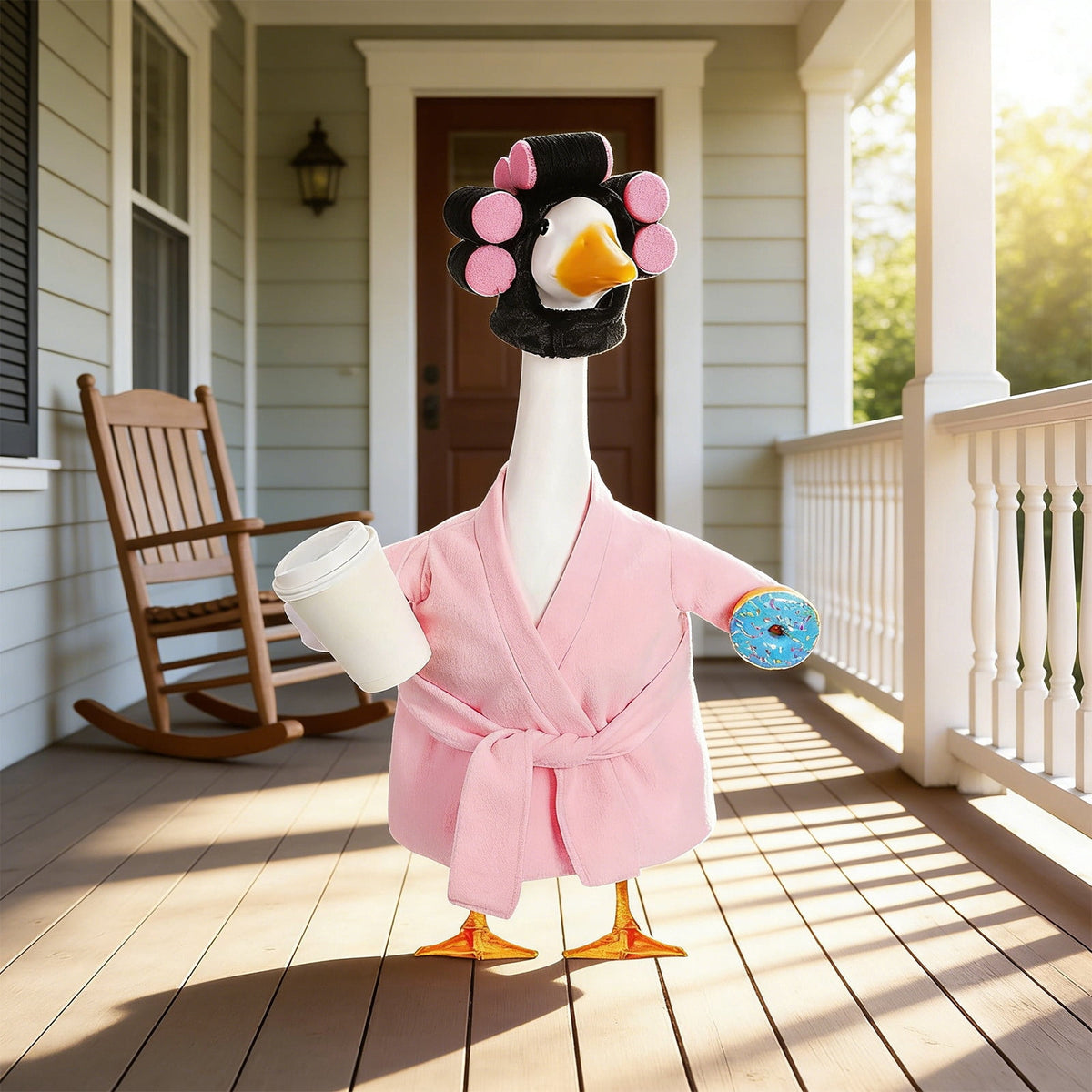 Lzobxe Porch Goose Clothes, Casual Style Lawn Yard Garden Decor for 23" High Cement or Plastic Geese, Goose Costume for All Season and Occasiona