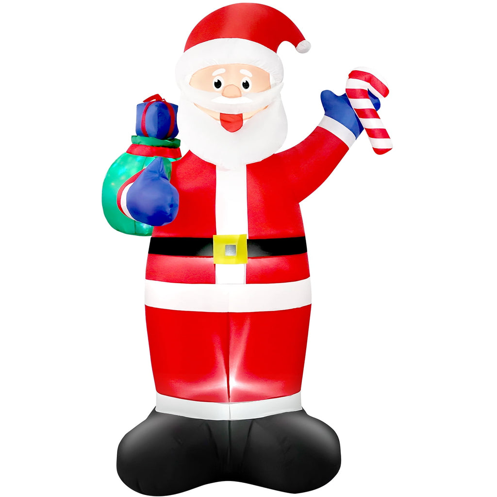 Yexmas 8FT Christmas Inflatable Santa Claus Outdoor Decorations,Blow Up Santa Claus with Gifts Bag, Built-in Brilliant LED Lights Xmas Inflatables Yard Decor